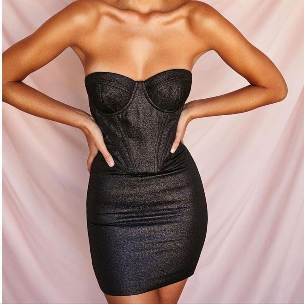 House of CB Black Strapless Corset Mini